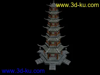 古代单体建筑——塔模型制作的图片