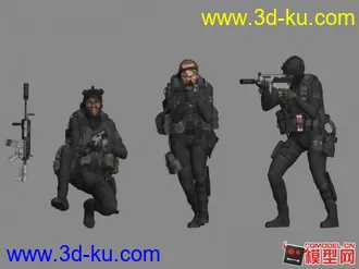 3D打印模型使命召唤6 老普莱斯队长和油井潜入关TF141突击队3人组（自截取首发）的图片