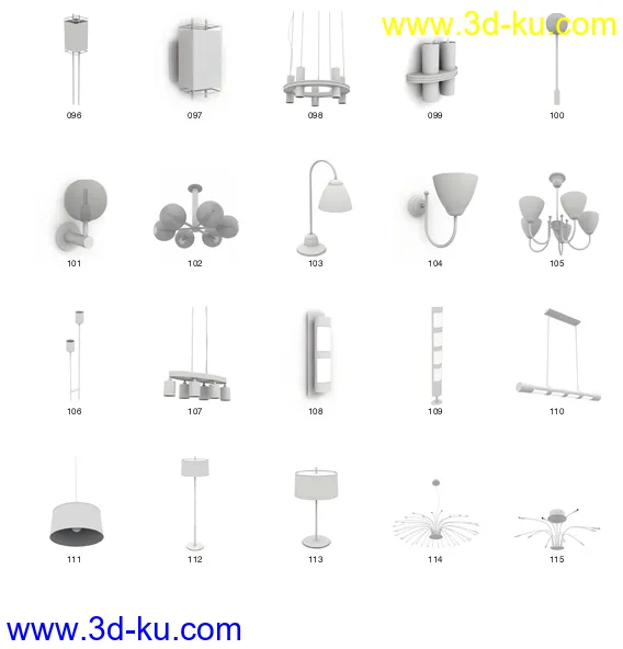 各种灯，有台灯，壁灯，挂灯，吊灯等等...模型的图片5