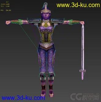3D打印模型三国女护卫的图片