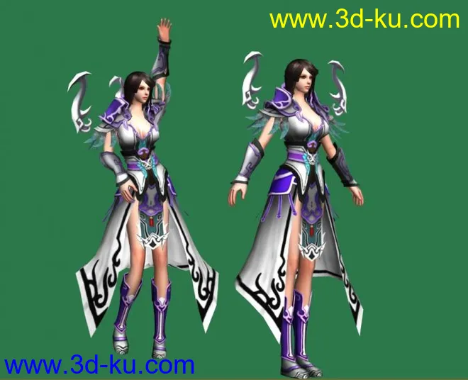 剑修-女-装备04模型带动画亮丽仙帖图的图片2