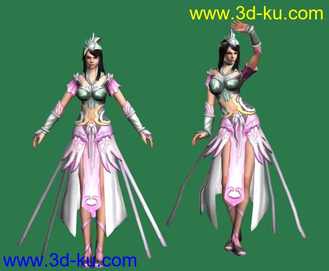 剑修-女-装备05模型带动作呈姿色帖图的图片2