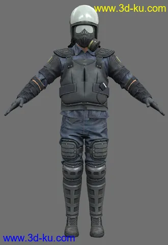 3D打印模型防暴警察 BF4 CH Riot Police的图片
