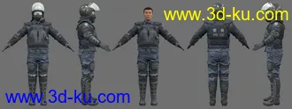 3D打印模型防暴警察 BF4 CH Riot Police的图片