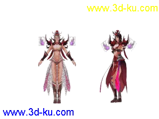 魔修-女-装备01模型带动作呈鬼火帖图的图片