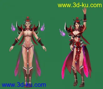 魔修-女-装备01模型带动作呈鬼火帖图的图片