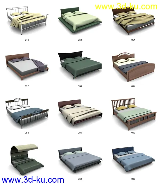 各种床，双人的，单人的，上下铺，婴儿床，摇篮。。。模型的图片7