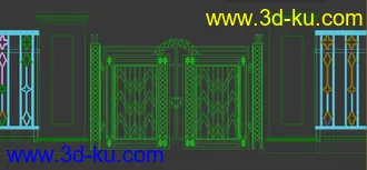 3D打印模型铁门 铁栏杆的图片