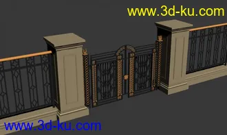 3D打印模型铁门 铁栏杆的图片