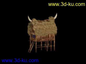 3D打印模型小小茅草屋的图片