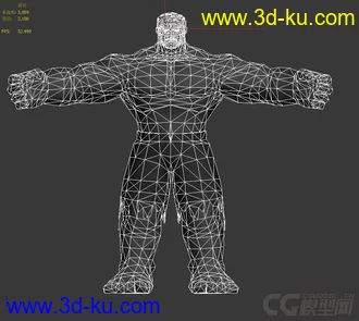 3D打印模型一个绿巨人素模，结构不错的的图片