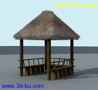 3D打印模型茅草凉亭的图片
