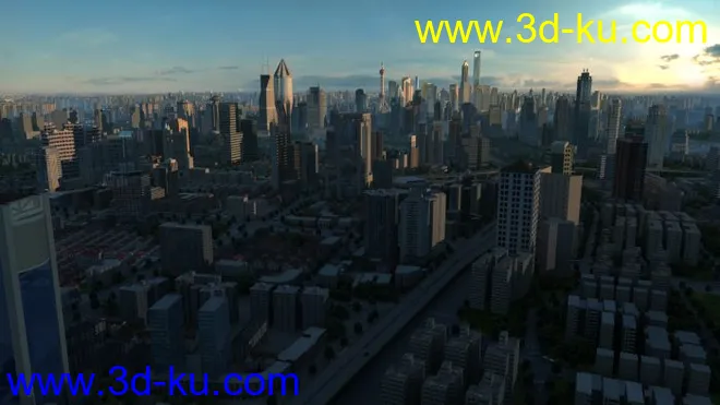 上海中心的场景，配楼很不错，可以放到项目里面使用模型的图片1