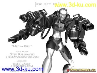 3D打印模型一个国外带绑定机器角色的图片