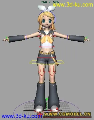3D打印模型鏡音 リン  附绑定的图片