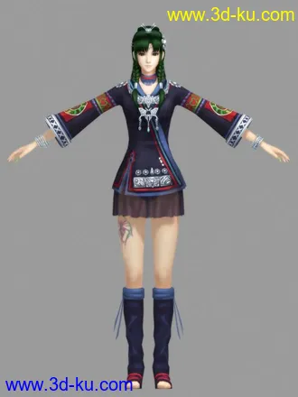 3D打印模型仙剑美女结萝 有骨骼的图片