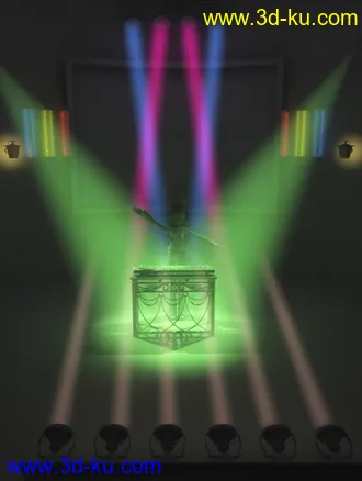 3D打印模型静音舞台，灯光效果的图片