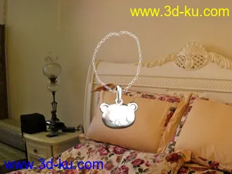 3D打印模型新手自制铂金轻松熊项链！喜欢kuma的来看看~的图片