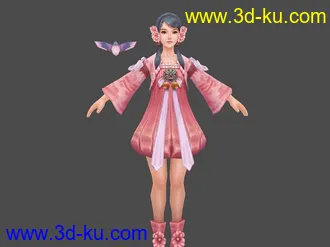 粉色衣服的小女孩模型的图片
