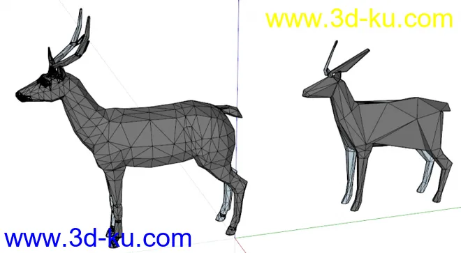 梅花鹿  低面模型  obj+sketchup的图片1