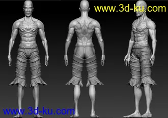 3D打印模型火男 雕刻  有点水  高模+低模的图片