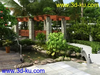 3D打印模型公园一角的图片