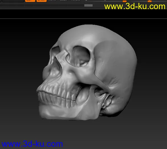 第一次用ZB，雕的头骨~模型的图片1