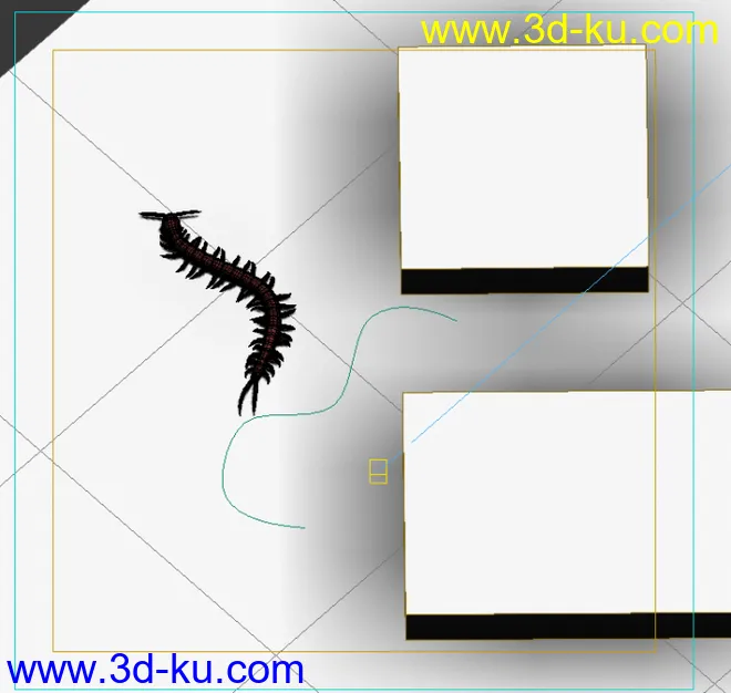 蜈蚣模型自带2套动画，有灯光及贴图的图片2