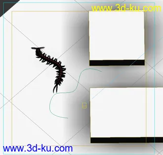 蜈蚣模型自带2套动画，有灯光及贴图的图片