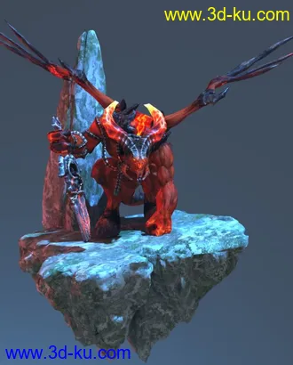 3D打印模型断剑恶魔渲染的图片