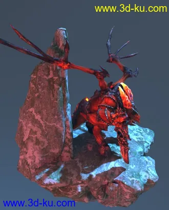 3D打印模型断剑恶魔渲染的图片