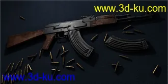 3D打印模型AK47做旧效果的图片