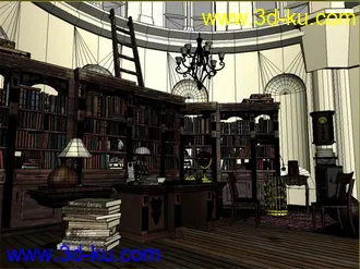 3D打印模型神秘书房场景的图片