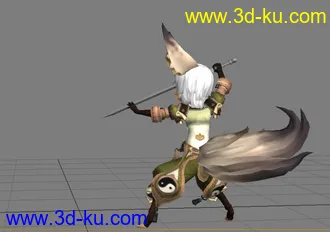 3D打印模型非常萌的剑灵萝莉舞剑，动作很流畅的图片