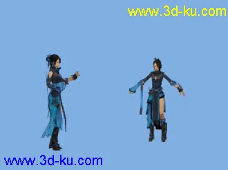 剑网三唐门女模型带动作呈侠女帖图的图片