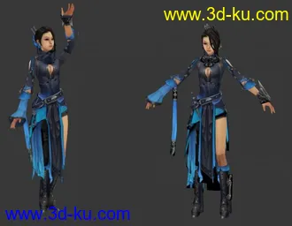 剑网三唐门女模型带动作呈侠女帖图的图片