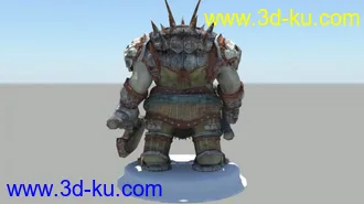 3D打印模型游戏角色，带贴图的斧头人。的图片
