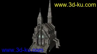 3D打印模型教堂  注意：内部也有场景，可以从两侧门进入的图片