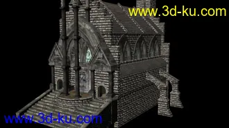 3D打印模型教堂  注意：内部也有场景，可以从两侧门进入的图片