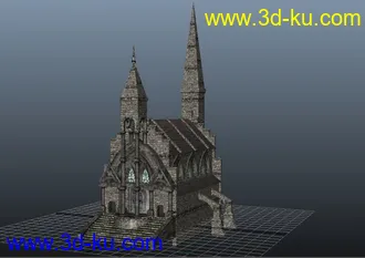 3D打印模型教堂  注意：内部也有场景，可以从两侧门进入的图片