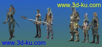 sun男角色双剑模型带动画呈武士帖图的图片