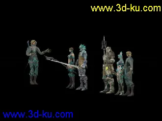 sun男角色双剑模型带动画呈武士帖图的图片