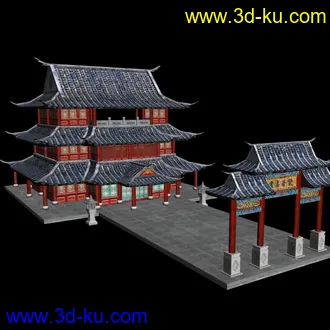 3D打印模型中国古建的图片