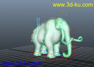 3D打印模型冰河世纪角色猛犸象的绑定文件的图片