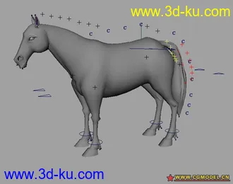 3D打印模型绑定好的马的图片