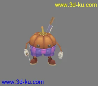 3D打印模型南瓜人怪物带全套动作的图片