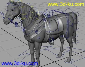 3D打印模型绑定好的白马的图片