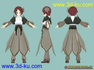 3D打印模型可爱莲衣女孩，身着古典莲花装。的图片