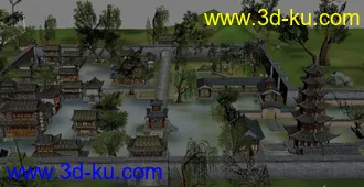 古代繁华的河阳城3D场景模型的图片