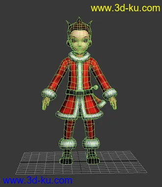 3D打印模型穿圣诞装的小男孩一个的图片